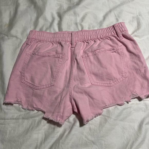 Aerie Pink Distressed Jean Shorts - Picture 2 of 3